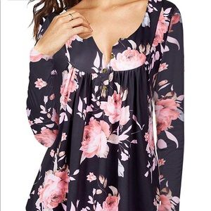 Womens Floral Tie-Dye Top (2XL)